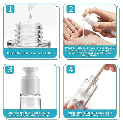 Bubimon 20 Pack Airless Pump Jar & Atomizer Perfume Spray Bottles Set, Leak Proof, Travel Cosmetic Containers for Shampoo Conditioner Lotion, Body wash, Cream, Toiletries, Essential Oil - color: Black, size: 20