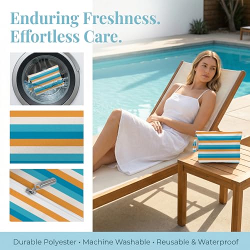 Fokongna 2 Pack Reusable Waterproof Wet Bag, Dry Wet Separation Storage Pouch for Travel Gym Beach Pool Swimsuits Toiletries Makeup Laundry Organizer - color: Summer Stripe Set 01