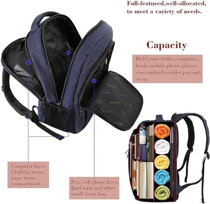 MATEIN Blue Laptop Backpack, Slim Travel Backpack with Laptop Compartment - color: Blue, size: 15.6 Inch