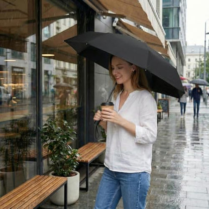 BAODINI Small UV Protection Travel Umbrella Compact for Rain and Sun UPF 50+ Windproof Portable 42 inch Umbrella for Women and Men - color: G-2 Pack Light Green & Black