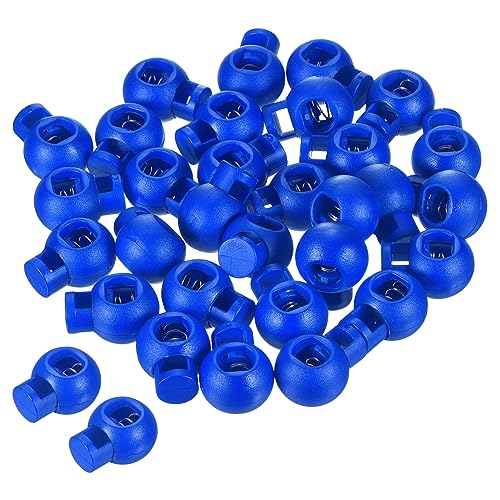 PATIKIL Cord Locks, 30 Pack Ball Spring Toggle Stopper for Drawstring Bag Shoelaces, Dark Blue - color: Dark Blue