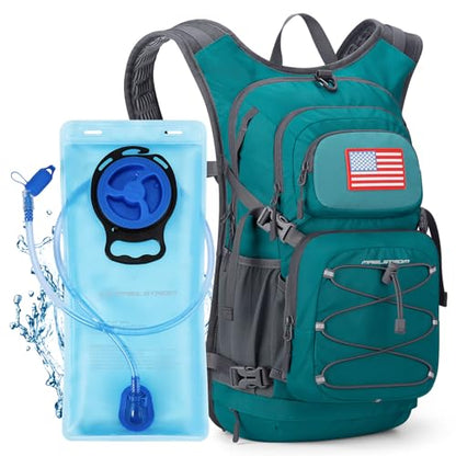 Maelstrom Lightweight Hydration Hiking Backpack with 2L/3L Water Bladder - color: 6.Cyan, size: 3L Bladder