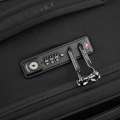 DELSEY PARIS Cruise 3.0, 20 Inch Carry-On Softside Luggage, Black | Expandable Suitcase, Lightweight Durable Polyester, Dual-Density Spinner Wheels, USB Port, TSA Lock - color: Black, size: Carry On 20 Inch