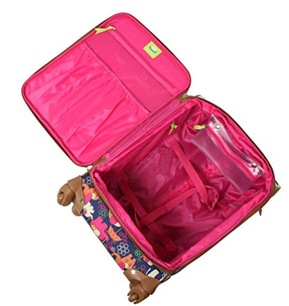 Lily Bloom Design Pattern 28" Luggage Softside Expandable With Double Spinner Wheels, Large Lightweight Suitcase Checked Bag For Women - color: Elephant Rain