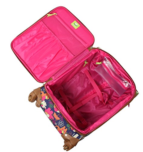 Lily Bloom Design Pattern 28" Luggage Softside Expandable With Double Spinner Wheels, Large Lightweight Suitcase Checked Bag For Women - color: Elephant Rain