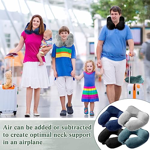 Sintuff 4 Pack Inflatable Neck Pillow for Airplane Travel,Multi Color - color: Multi Color