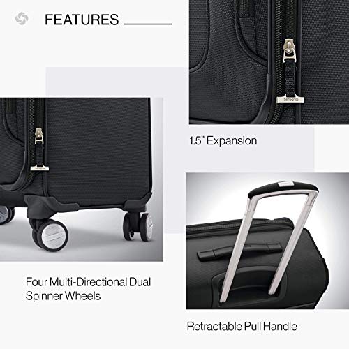 Samsonite Solyte DLX Softside Expandable Luggage with Spinner Wheels, Midnight Black, 2-Piece Set (20/25) - color: Midnight Black, size: 2-Piece Set (20/25)