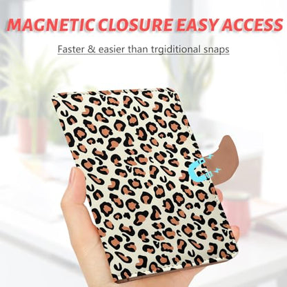 Passport Holder, Cute Travel Wallet Cover with RFID Blocking,Leopard - color: J-Leopard