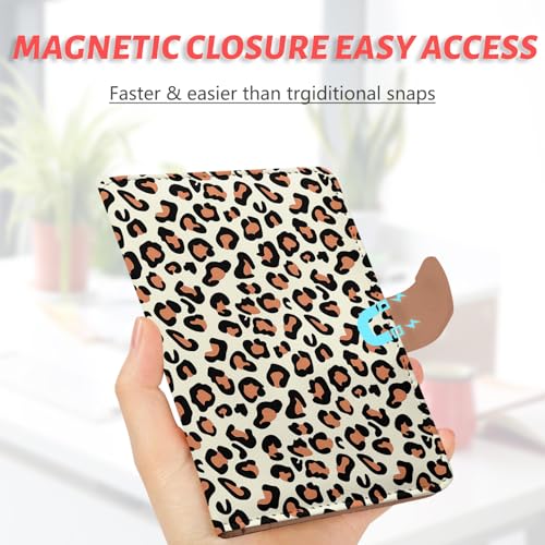 Passport Holder, Cute Travel Wallet Cover with RFID Blocking,Leopard - color: J-Leopard