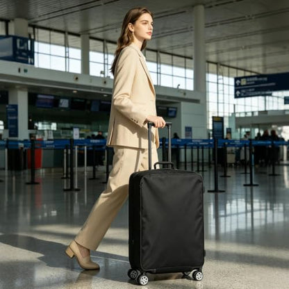 Luggage Cover Protector Compatible with Tumi, Upgraded Oxford Fabric Stretch Cover with Double Zipper, Washable Travel Suitcase Protector, Fits 20-21 Inch Case(Black) - size: 20-21