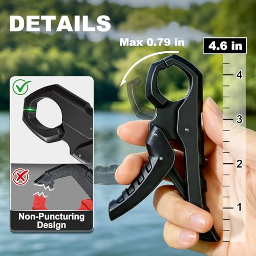8-Slot Digital Fishing Scale with 4.6'' Lip Gripper & Auto-Rank Memory - color: Black