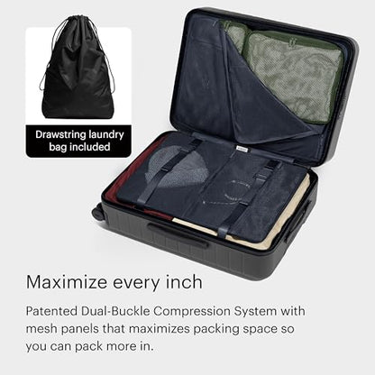 Away Medium Checked Luggage, 26-inch Lightweight Hardside Spinner Suitcase - color: Jet Black