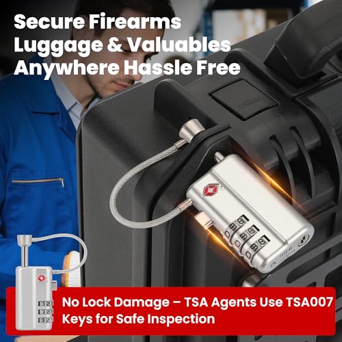 Professional Gun Case Lock TSA Approved – Heavy-Duty - color: Silver