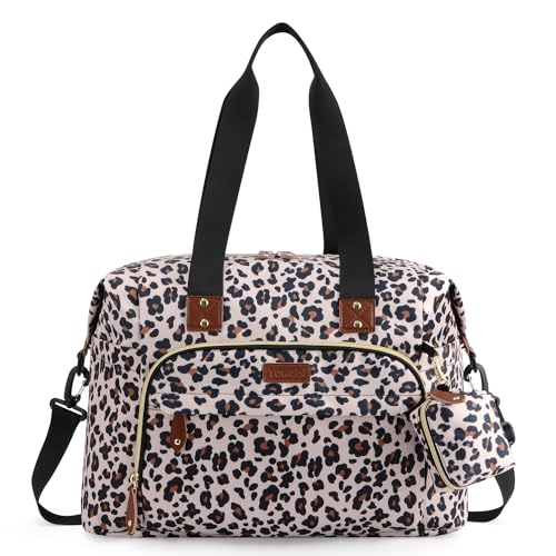 Tuwubi Diaper Bag Tote,Baby Diaper Bag with Pacifier Case - color: Leopard Print, size: Large