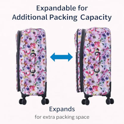 Karriage-Mate 4-Piece Expandable Softside Luggage Set with Spinner Wheels, Lightweight Travel Suitcases for Trips (WC) - color: WC