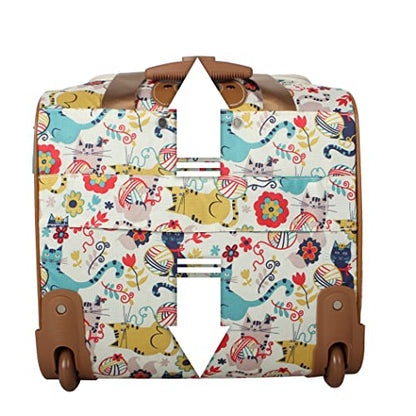 Lily Bloom Designer 15 Inch Carry On - Weekender Overnight Business Travel Luggage - Lightweight 2- Roller Wheels Suitcase - Under Seat Rolling Bag for Women, White, One Size, Under Seat Rolling Bag - color: White