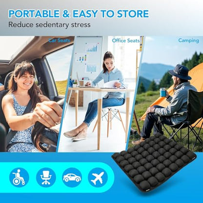 Travel Cushion for Airplane, Inflatable Seat Cushion 18 X16''