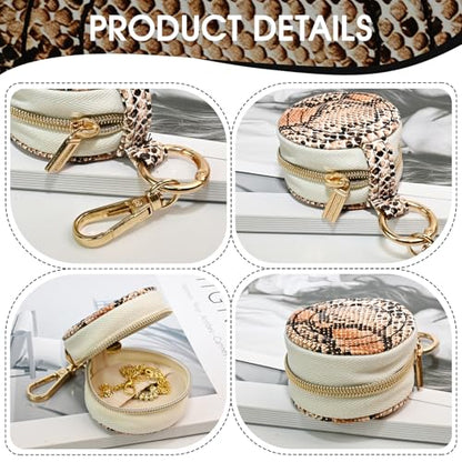 Portable Ring Keychain Holder - snakeskin pattern Jewelry Holder - color: snake pattern