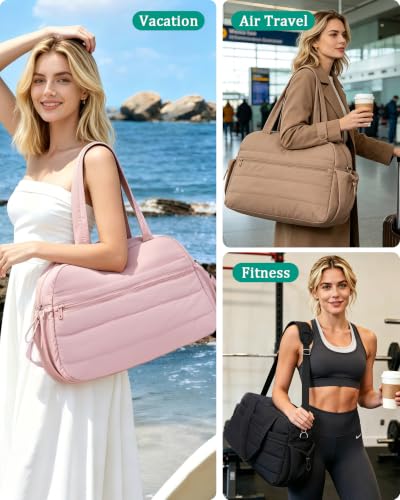 Urbanstand Travel Duffle Bag, Puffer Weekender Carry on Bag for Women - color: Pink