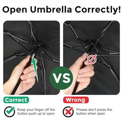 Mini Travel Umbrella Small Umbrella for Travel UV Parasol Compact Foldable - color: 2 Pieces Blue