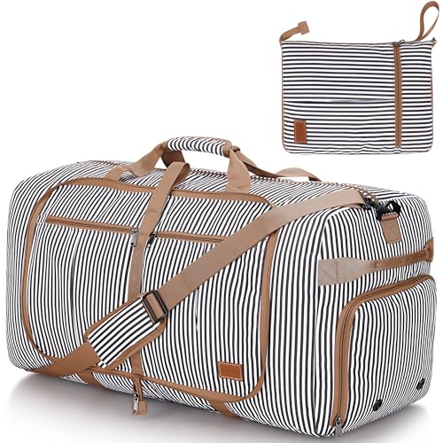 80L EXTRA LARGE Foldable Waterproof Travel Duffle Bag for Men and Women - color: Stripe, size: 80L