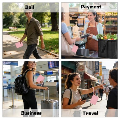 Passport Holder for Travel Wallet,RFID Detachable Wrist Strap Wallet - color: Pink