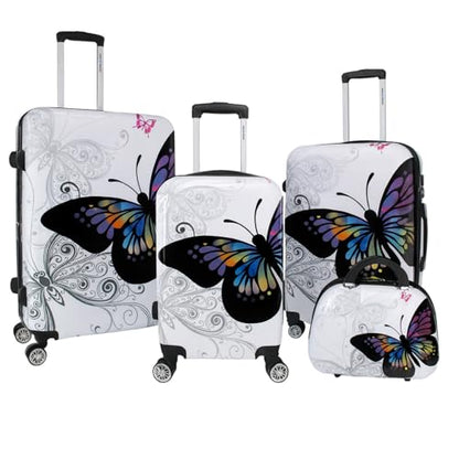 World Traveler Butterfly Luggage, 4-Piece Set - size: 4-Piece Set
