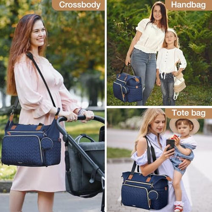 Diaper Bag Tote, Large Baby Hospital Bag for Labor Delivery Mom - color: Dark Blue
