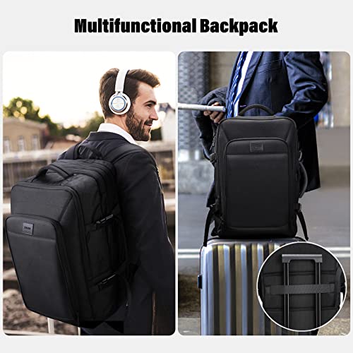 HOMIEE 50L Travel Backpack Carry On Luggage 22x14x9 Airline Approved - color: Black