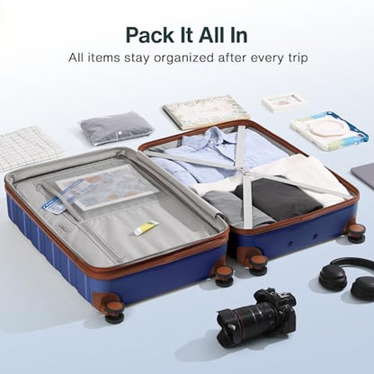 Vipbox Carry On Luggage 20 Inch Hardside PC Travel Suitcase, Classic Blue - color: Classic Blue, size: 20 inch