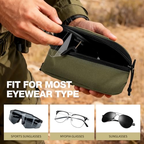 Tactical Molle Glasses Case, Shockproof Eyeglass Pouch for Glasses - color: 03-army Green