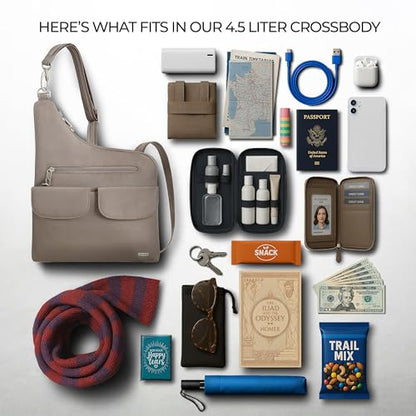 Travelon Anti-Theft Classic Crossbody Bag - color: Hazelnut