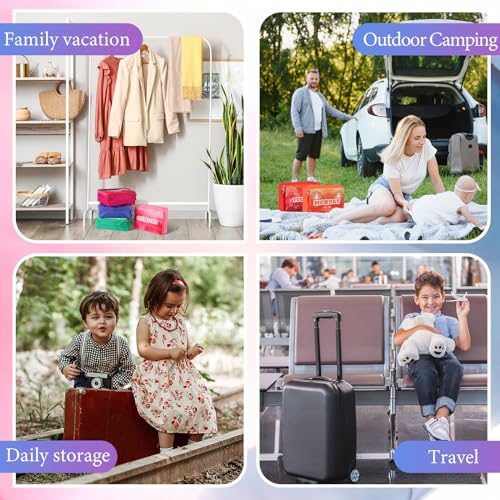 Paterr 7 Pcs Days of Week Packing Cubes for Kids 9 X 7 X 3 Inch Gradient - color: Gradient, size: 9 x 7 x 3 Inch