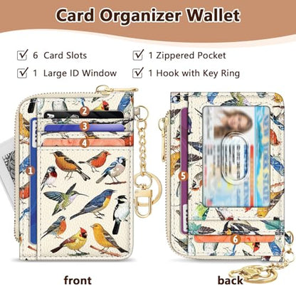 GIANCOMICS Slim Wallet Women, Credit Card Holder, Small Rfid Bird Case - color: Bird