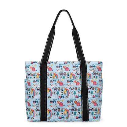 Tote Bag for Women with LaptopCompartment & Cup Holder - color: Sunny Pasture