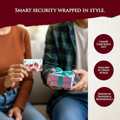 ROGUE WALLET RFID Blocking Credit Card Sleeves, Poppy, Durable(10 pack) - color: Poppy