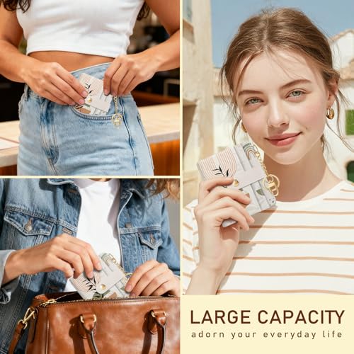 Jogjam Abstract Boho Leaves Rfid Women Wallet, Small Credit Card Holder - color: Boho Leaves