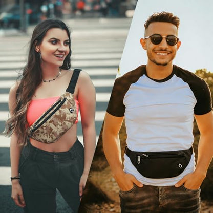 Fanny Pack for Women Men,Crossbody Water Resistant Sports Waist Bag Pack - color: 1pack-browndigital