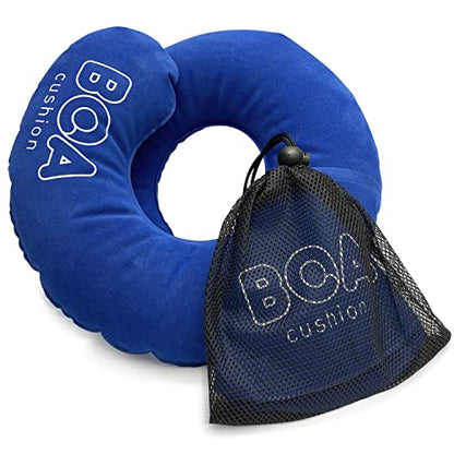 Travel Pillow Inflatable Pain Relief Flight Cushion Relax Blue for Adults and Kids (Blue) - color: Blue