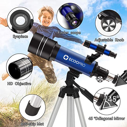 Telescope for Kids & Adults, 70mm Aperture 360mm Refractor (15X-150X)