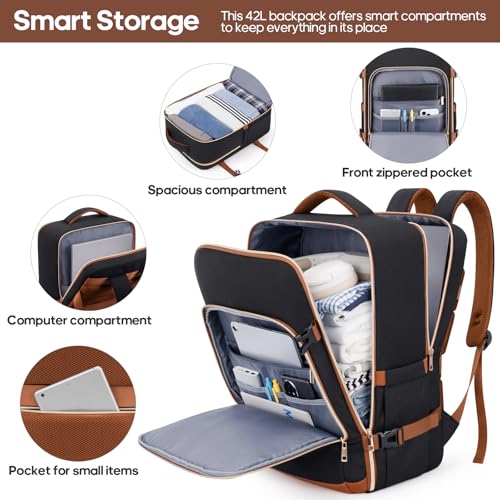 UKEIN Luggage Sets 3Piece, Carry On Luggage 20in Suitcase Set With Backpack - color: Black Brown, size: 3 piece set (BP/20inch)