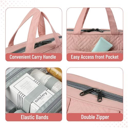 Travel Toiletry Bag Organizers, Baby Pink