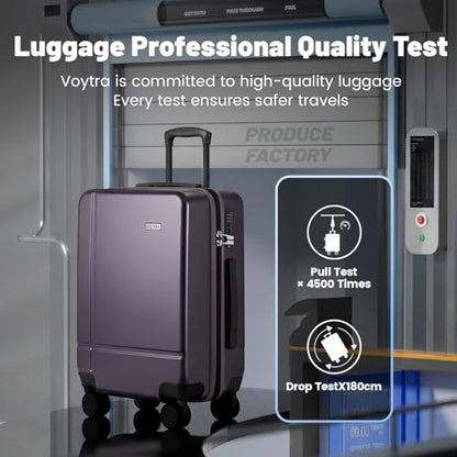 2 Piece Luggage Set, Carry on & Checked Suitcase with TSA Lock, Durable Hardshell & Silent 360 Wheels for Business Travel, Airline Approved (20" 14") (Light Purple) - color: Light Purple