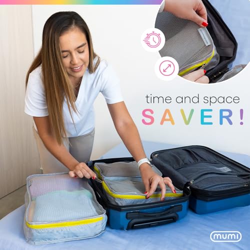MUMI Packing Cubes for Travel - 5 Set Luggage Organizer Bags, Purple - color: purple