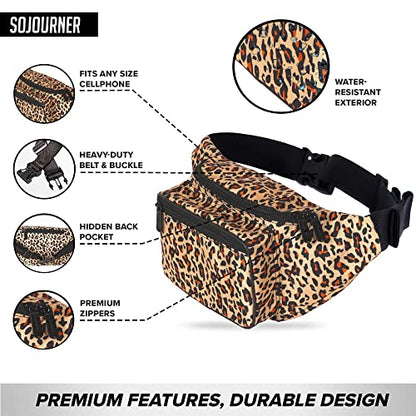 SoJourner Waterproof Fanny Pack, Cheetah - color: Cheetah