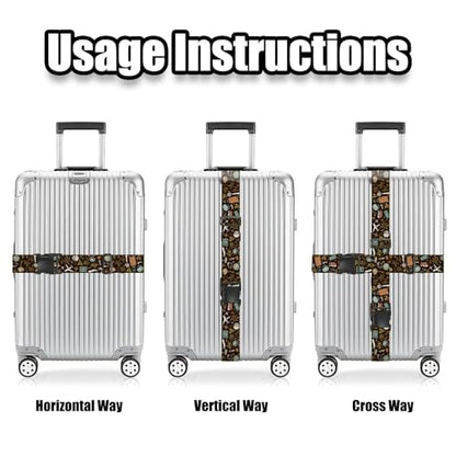 Nuxovilar Luggage Straps Set for Suitcase 1.96x90.5in Polyester - color: YCC01256, size: 1.96"x90.5"