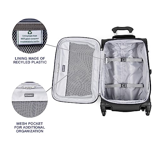 Travelpro Maxlite 5 Softside 2피스 세트 확장 가능한 휴대용 수하물 4개의 스피너 휠/부드러운 언더시트 토트, 경량 여행 가방, 남성 및 여성용, 블랙