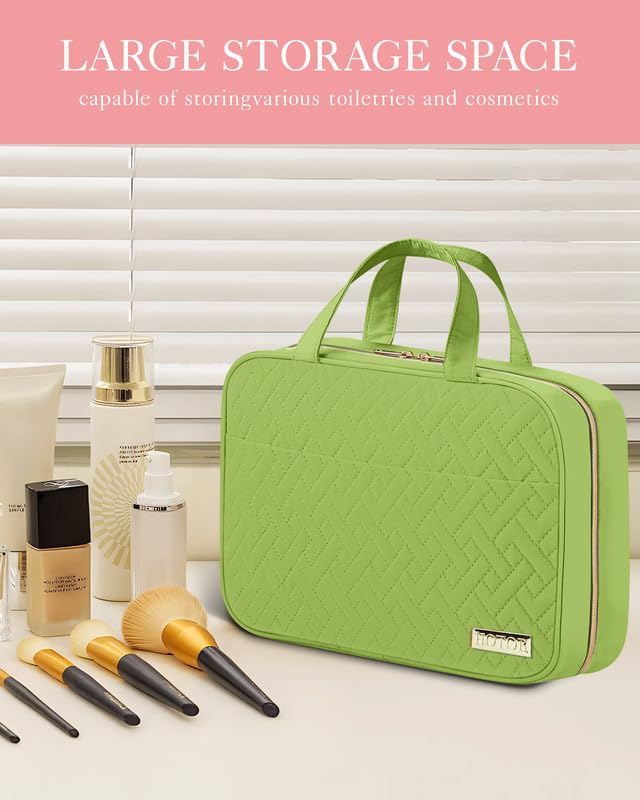 HOTOR Hanging Travel Toiletry Bag Women Men Essentials Avocado Green - color: Avocado Green, size: Medium