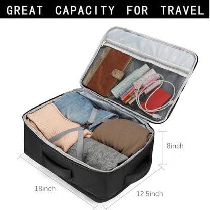 SHRRADOO Travel Backpackfor Women Men, with Storage Cosmetic Bag Set 3pcs - color: Black