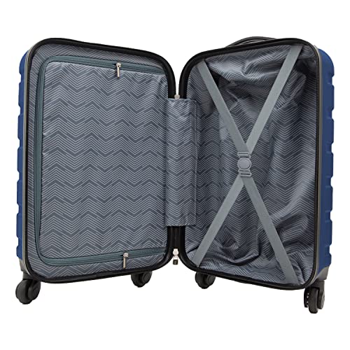 Travelers Club Harper Luggage, Blue, 22-Inch Carry-On - color: Blue, size: 22-Inch